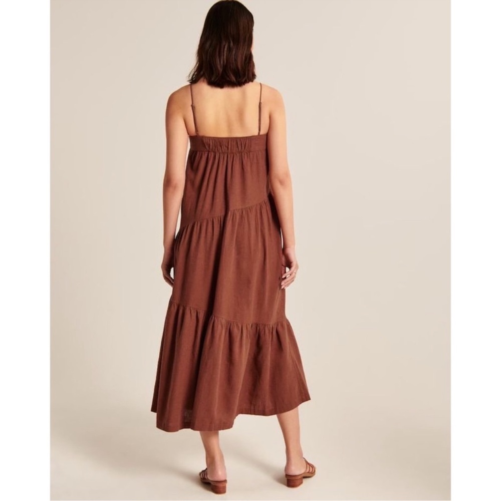 Abercrombie & Fitch Peach Tiered Maxi Dress - Picture 3 of 7